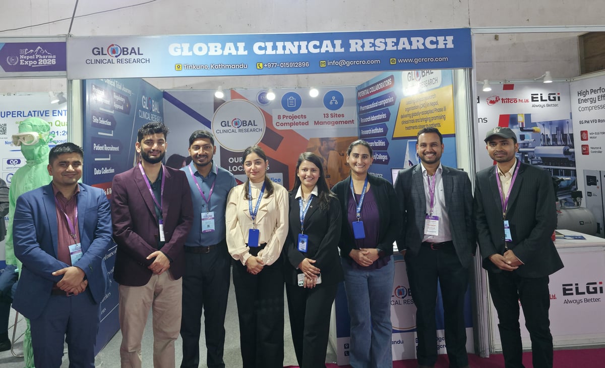 Global Clinical Research team at Nepal Pharma Expo 2026, Kathmandu